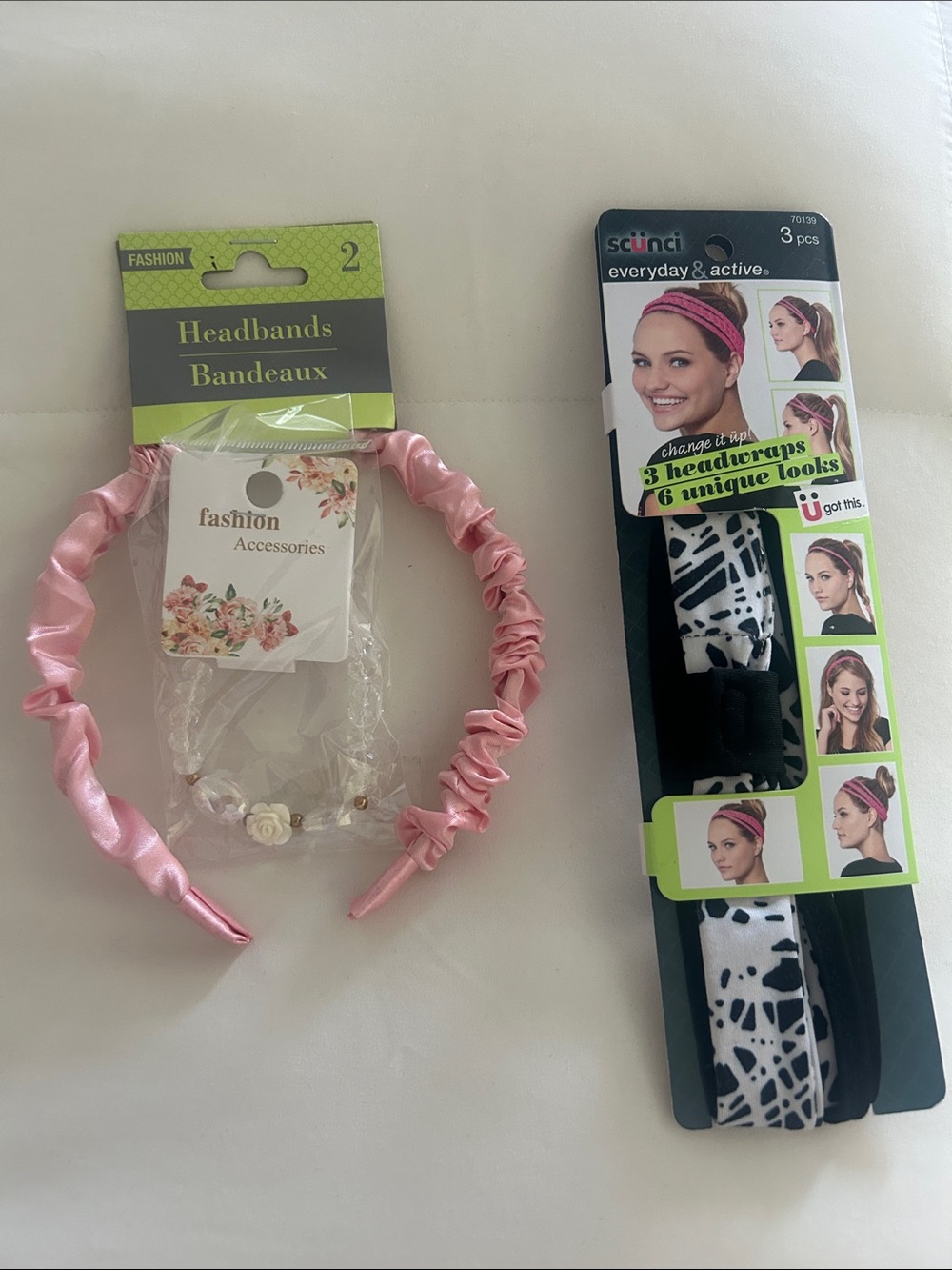 scunci Everyday & Active Black and White 3-Pack Headwraps